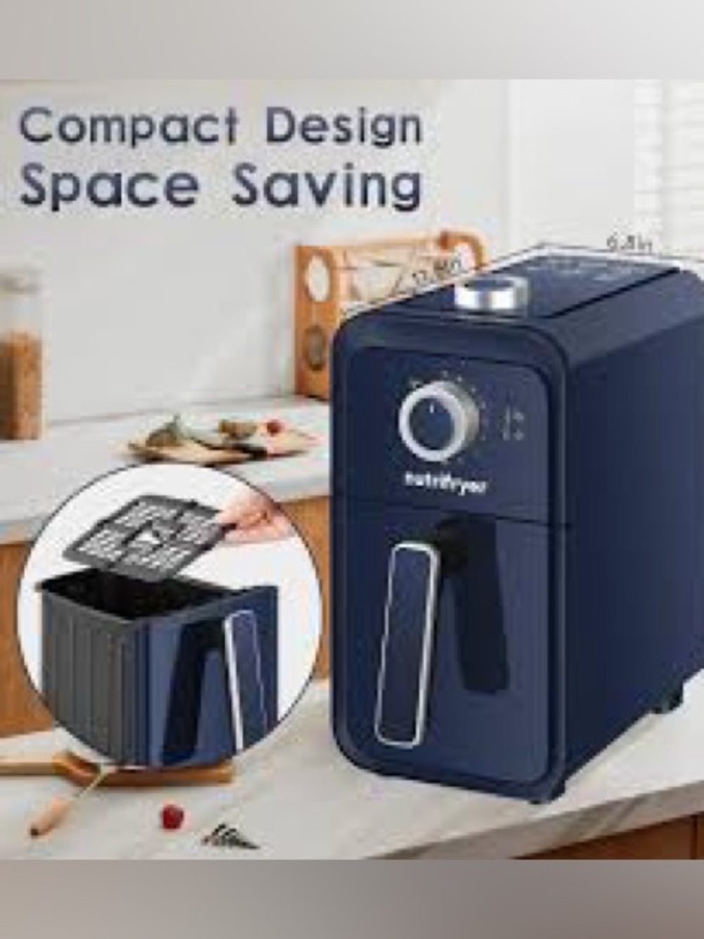UTRIFRYER Compact 4QT Air Fryer, 1400W with Non-Stick Basket